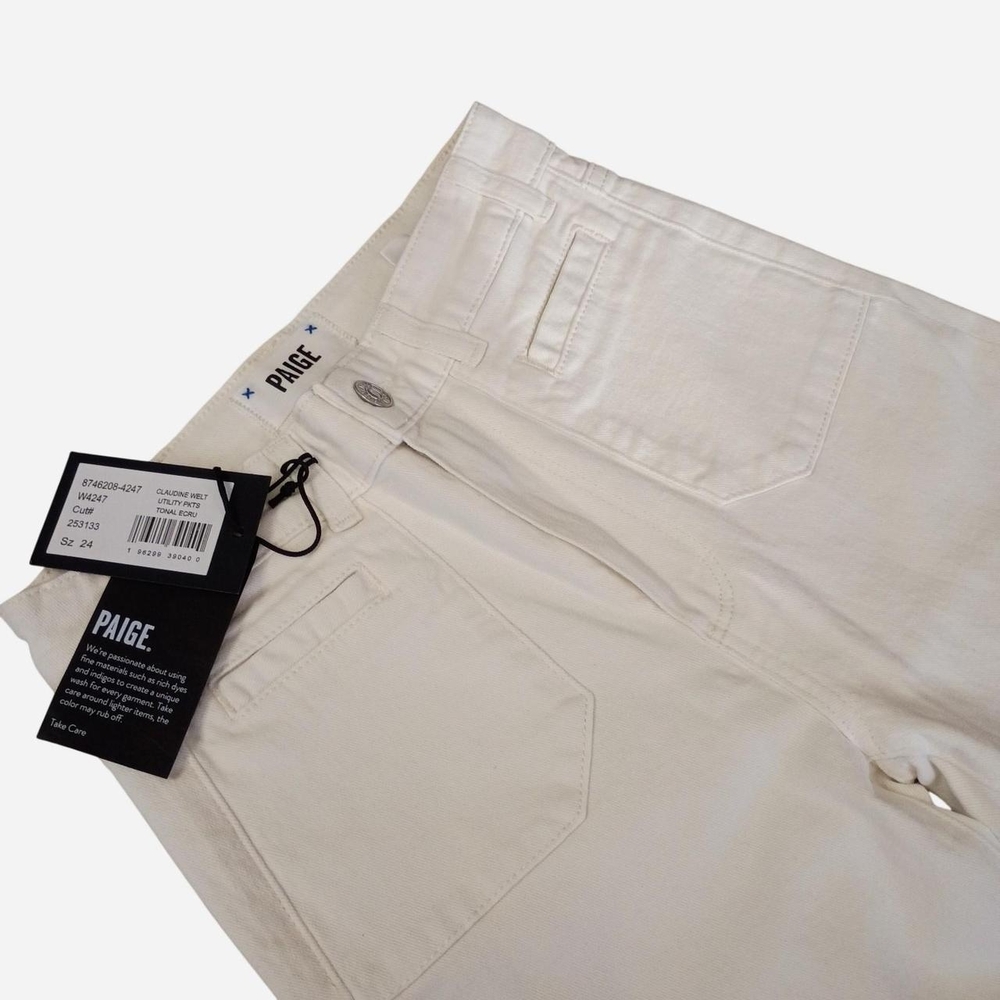 PAIGE Cream Denim Pants